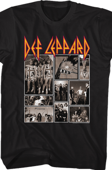 Black and White Collage Def Leppard T-Shirt