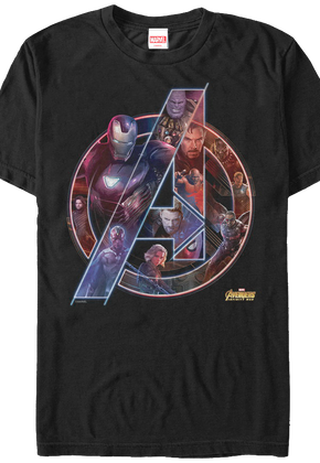 Collage Logo Avengers Infinity War T-Shirt