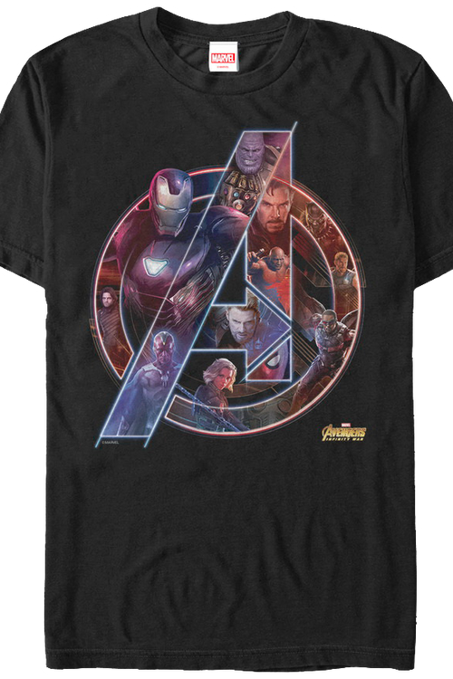 Collage Logo Avengers Infinity War T-Shirt - main product image