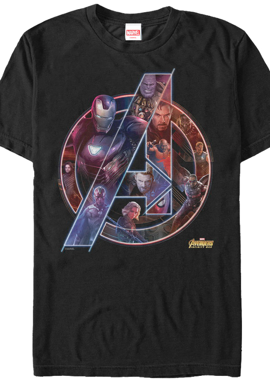 Collage Logo Avengers Infinity War T-Shirt - main product image