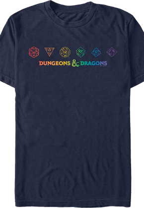 Colorful Rolling Dice Dungeons & Dragons T-Shirt
