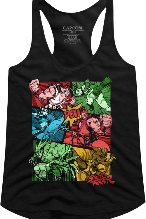 Ladies Comic Book Action Street Fighter Racerback Tank Topmain product image