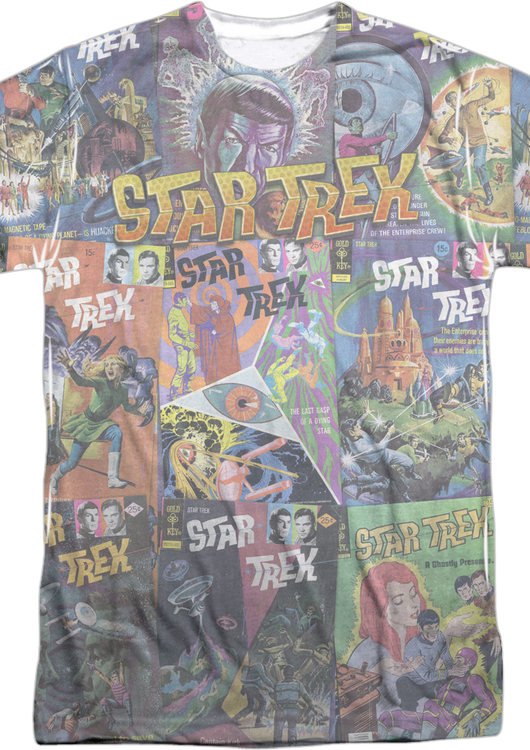 Comic Book Collage Star Trek T-Shirt - main product image