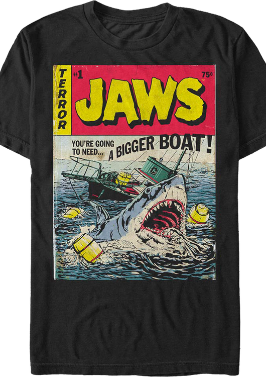 Comic Book Cover Jaws T-Shirt - main product image