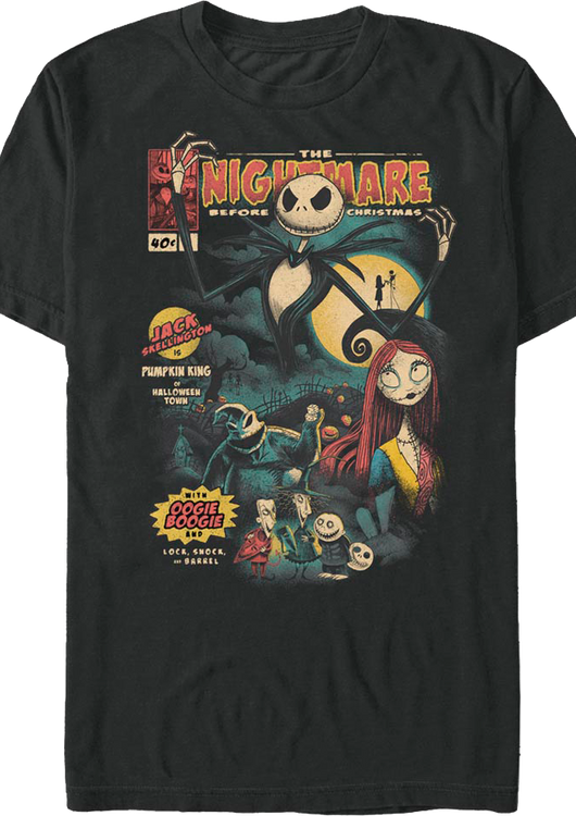 Comic Book Cover Nightmare Before Christmas T-Shirt - main product image