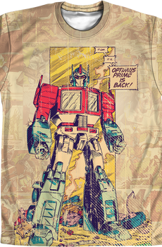 Comic Panel Optimus Prime Transformers Shirt