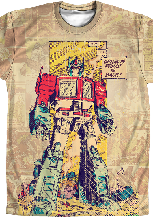 Comic Panel Optimus Prime Transformers Shirt - main product image