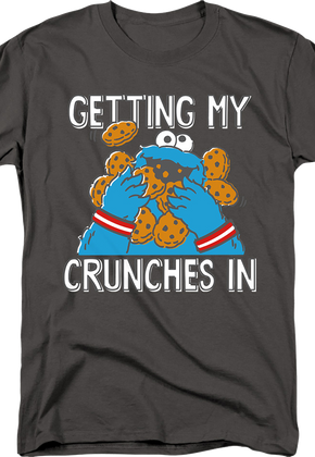 Cookie Monster Getting My Crunches In Sesame Street T-Shirt