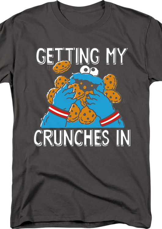 Cookie Monster Getting My Crunches In Sesame Street T-Shirt - main product image