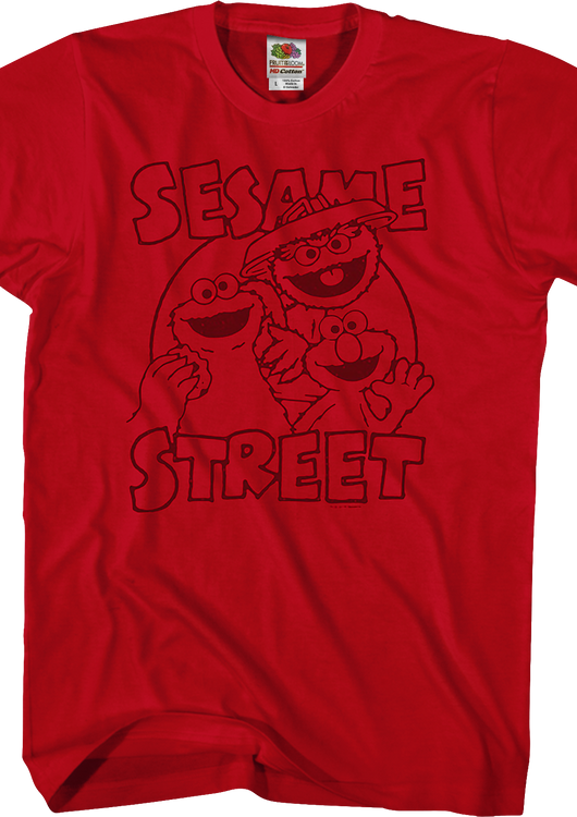 Cookie Monster Oscar The Grouch Elmo Sesame Street T-Shirt - main product image