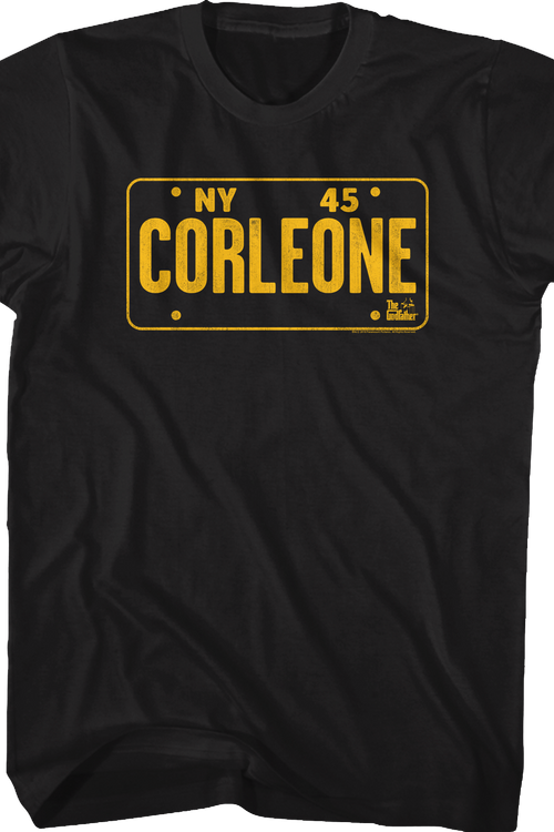 Corleone License Plate Godfather T-Shirtmain product image