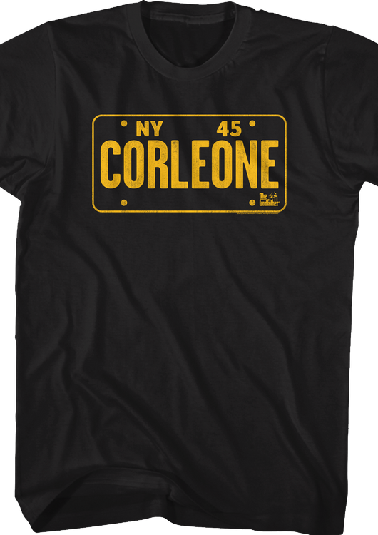 Corleone License Plate Godfather T-Shirt - main product image