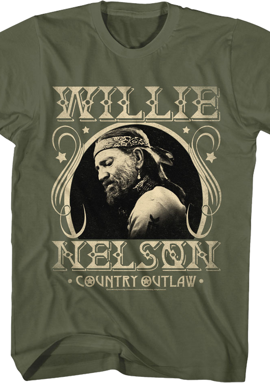 Country Outlaw Vintage Photo Willie Nelson T-Shirt - main product image
