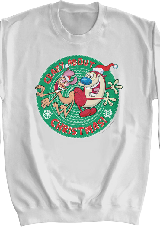 Crazy About Christmas Ren And Stimpy Sweatsirt - main product image