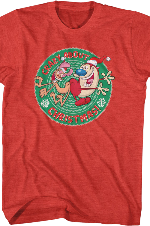 Crazy About Christmas Ren And Stimpy T-Shirtmain product image