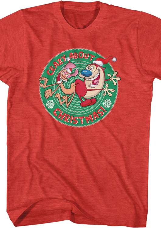 Crazy About Christmas Ren And Stimpy T-Shirt - main product image