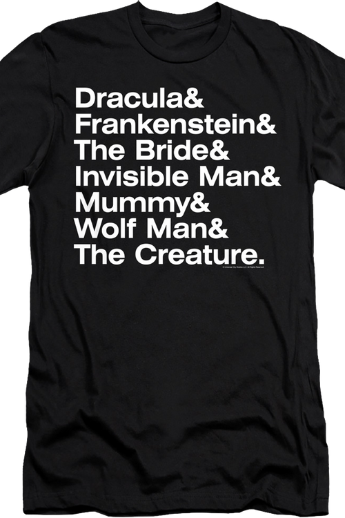 Creature Names Universal Monsters T-Shirtmain product image