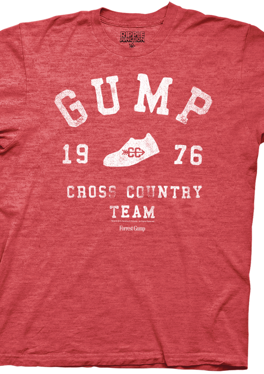 Distressed Red Cross Country Forrest Gump Shirt - main product image