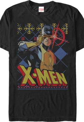 Cyclops Faux Ugly X-Men Christmas Sweater Marvel Comics T-Shirt