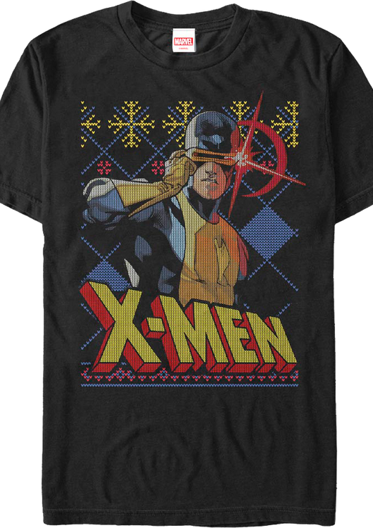 Cyclops Faux Ugly X-Men Christmas Sweater Marvel Comics T-Shirt - main product image