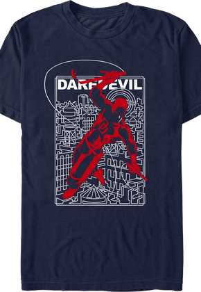 Daredevil Hell's Kitchen Blueprint Marvel Comics T-Shirt