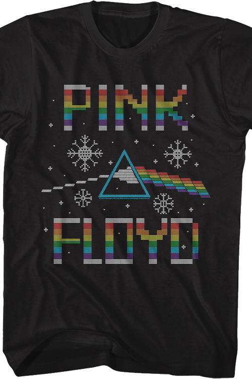 Dark Side of the Moon Faux Ugly Christmas Sweater Pink Floyd T-Shirt - main product image