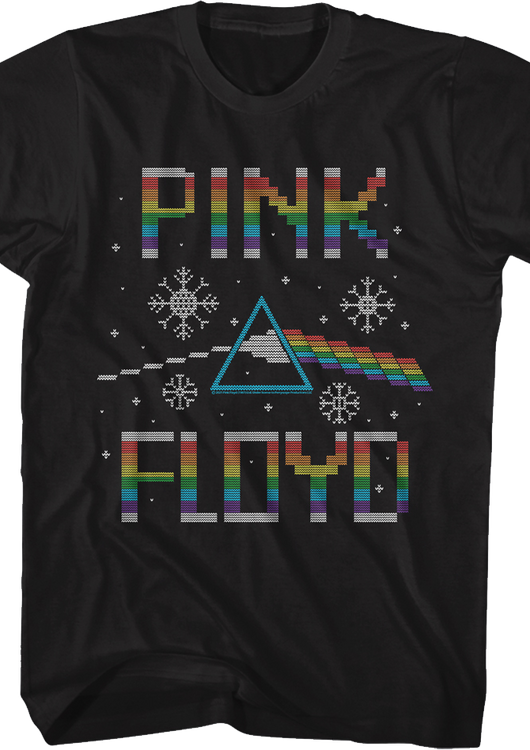 Dark Side of the Moon Faux Ugly Christmas Sweater Pink Floyd T-Shirt - main product image