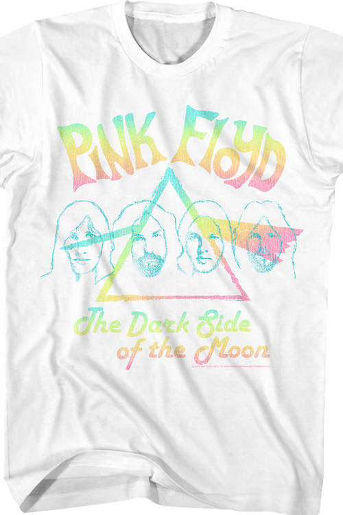 Dark Side of the Moon Pastel Rainbow Pink Floyd T-Shirtmain product image