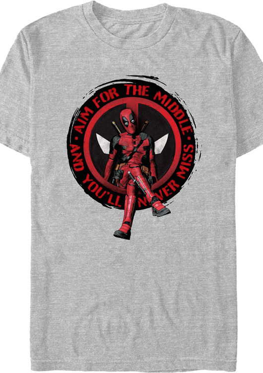 Deadpool Aim For The Middle Marvel Comics T-Shirt - main product image