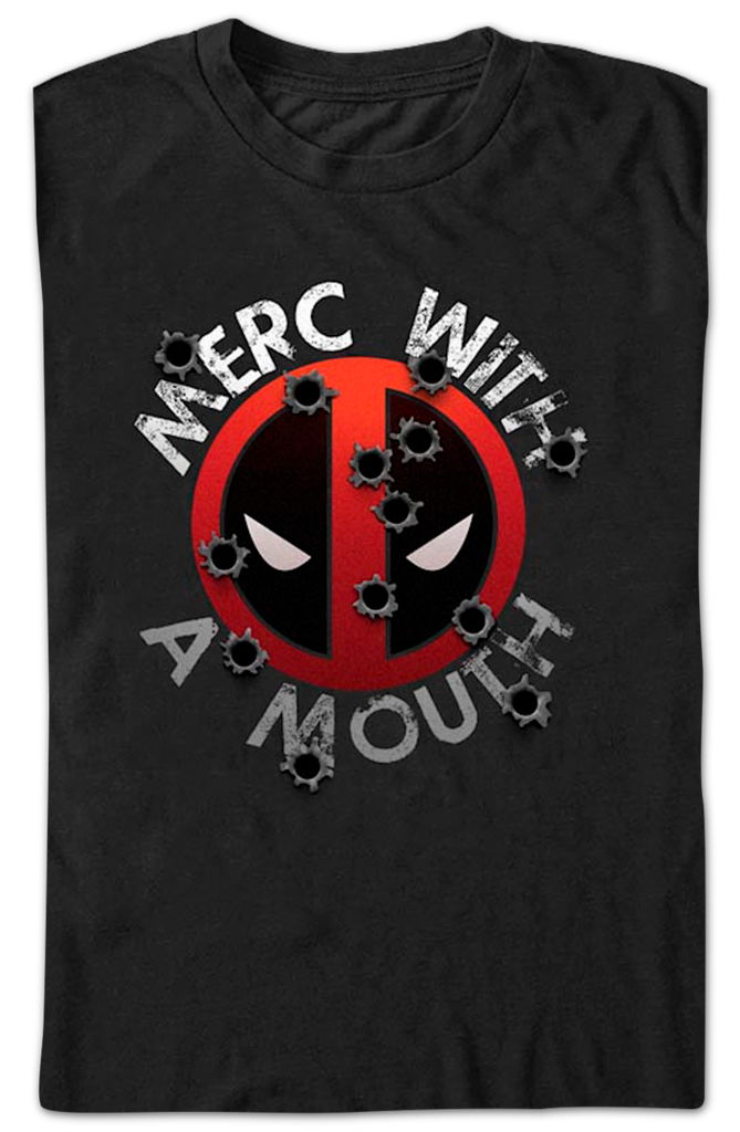 Deadpool Bullet Holes Marvel Comics T-Shirt