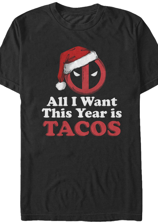 Deadpool Christmas Tacos T-Shirt - main product image