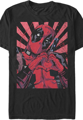 Deadpool Heart Hands Marvel Comics T-Shirt