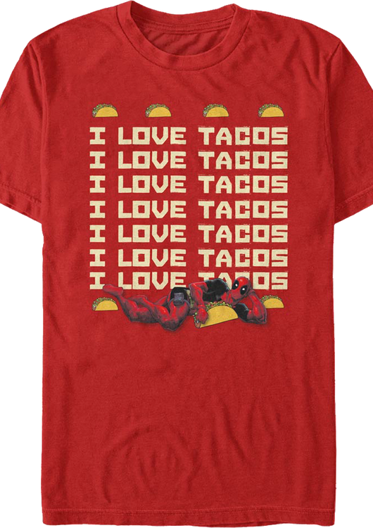 Deadpool I Love Tacos Marvel Comics T-Shirt - main product image