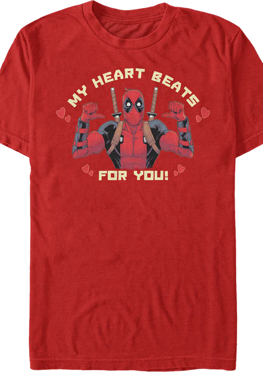 Deadpool My Heart Beats For You Marvel Comics T-Shirt - main product image