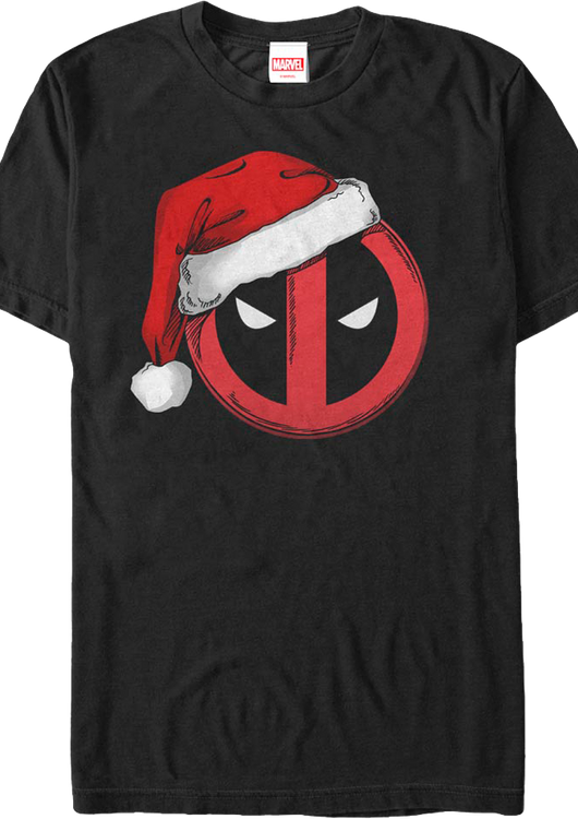 Deadpool Santa Claus Hat Marvel Comics T-Shirt - main product image