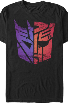 Decepticons Autobots Split Logos Transformers T-Shirt