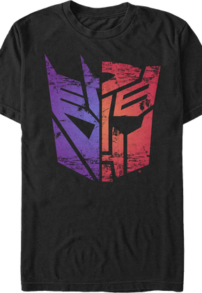 Decepticons Autobots Split Logos Transformers T-Shirt