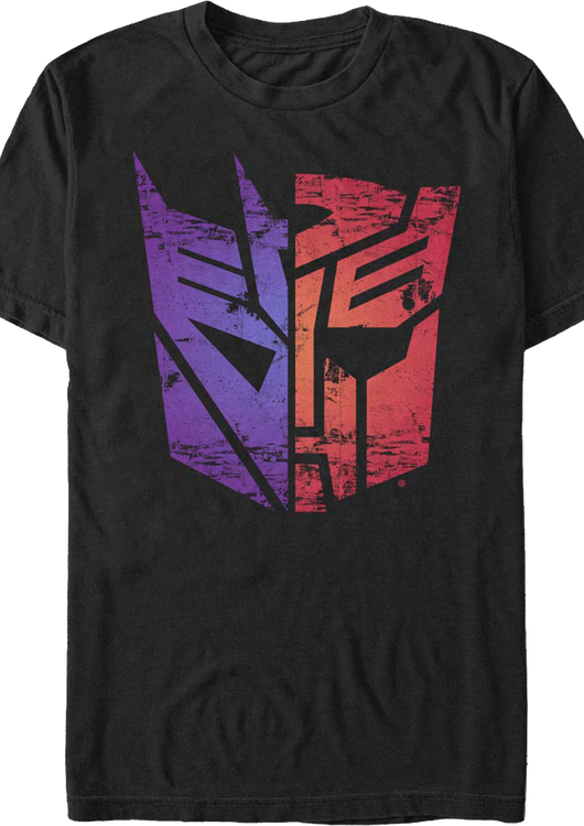Decepticons Autobots Split Logos Transformers T-Shirt - main product image
