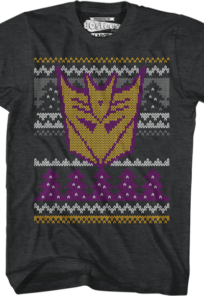 Decepticons Faux Ugly Christmas Sweater Transformers T-Shirt