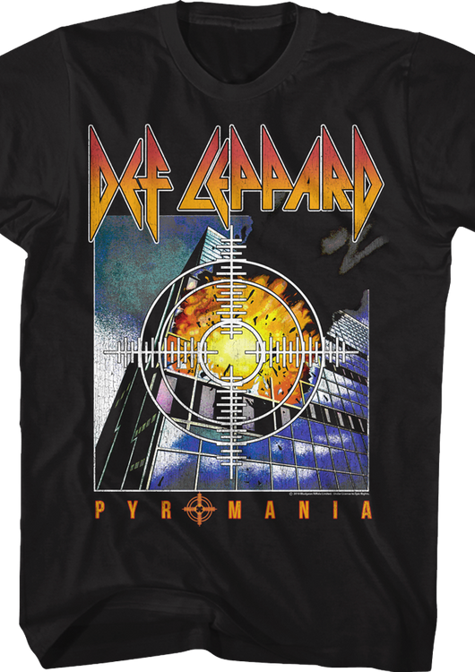 FEA Merchandising T-Shirt pour Homme Def Leppard Target Pyromania, Gris, S FEA Merchandising T-Shirt pour Homme Def Leppard Target Pyromania, Gris, S