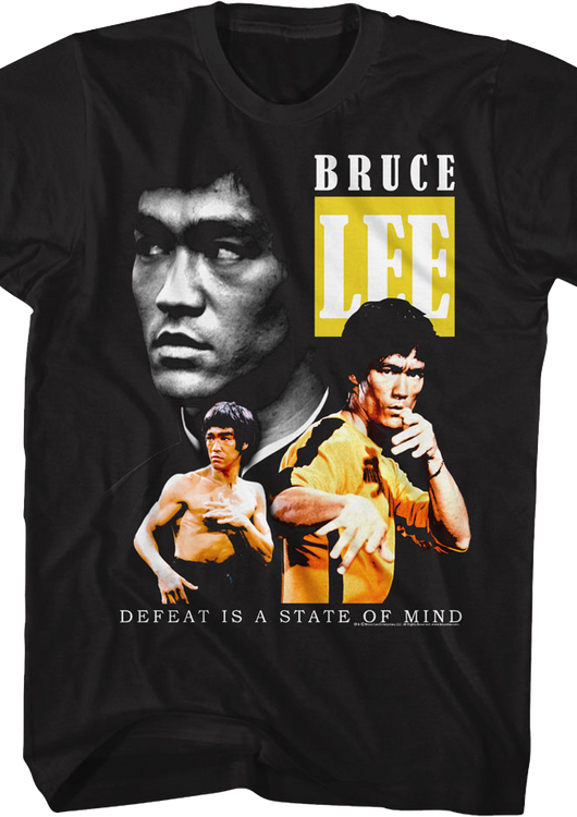 Defeat Is A State Of Mind Collage Bruce Lee T-Shirt - main product image