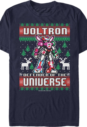 Defender of the Universe Faux Ugly Christmas Sweater Voltron T-Shirt