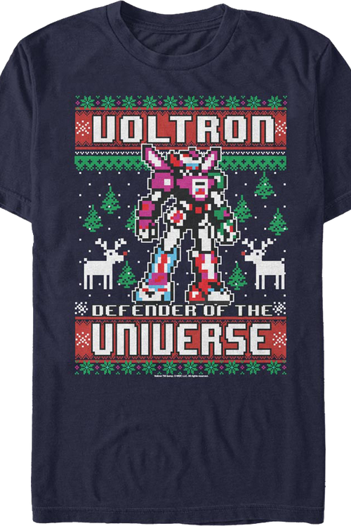 Defender of the Universe Faux Ugly Christmas Sweater Voltron T-Shirtmain product image
