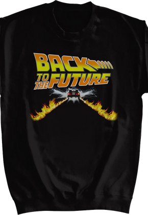 Delorean Fire Tracks Back To The Future Sweatshirt