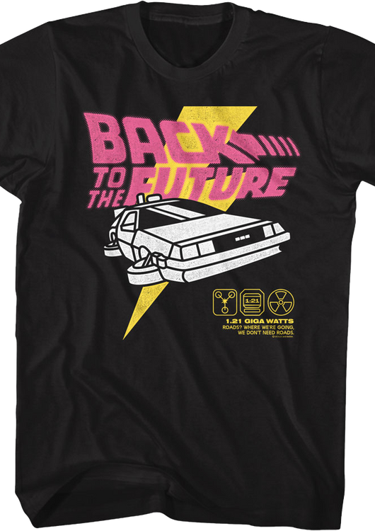 DeLorean Lightning Bolt Back To The Future T-Shirt - main product image