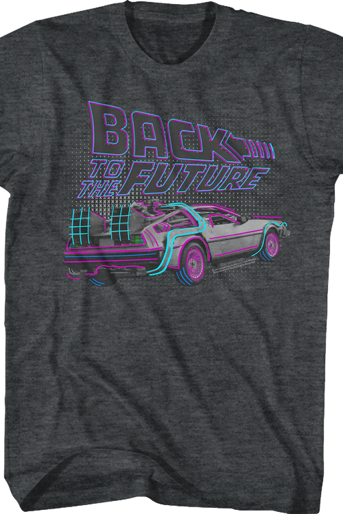 DeLorean Neon Outline Back To The Future T-Shirtmain product image