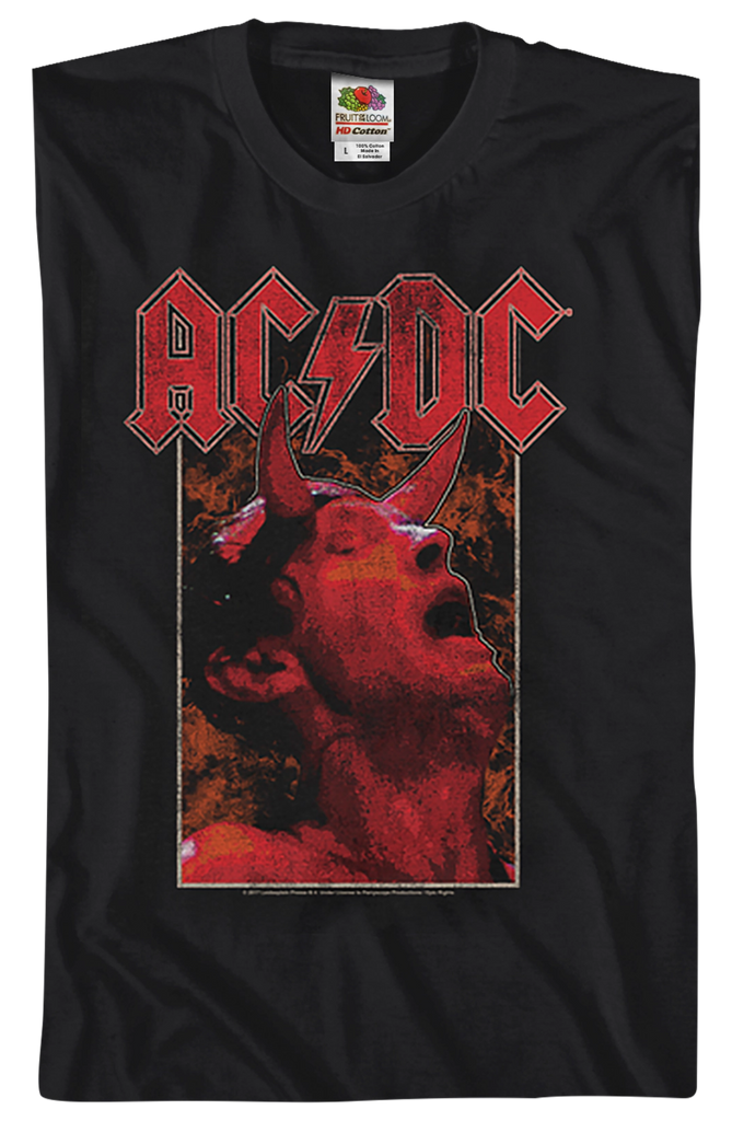 Devil Horns ACDC T-Shirt. Men's T-Shirt.