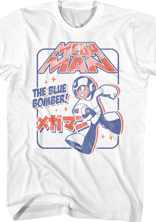 Distressed Blue Bomber Mega Man T-Shirt - main product image