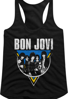 Ladies Distressed Bon Jovi Racerback Tank Top