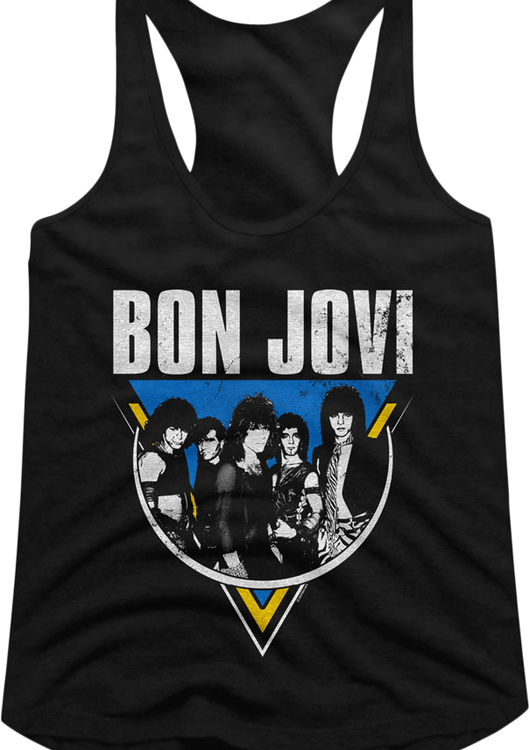 Ladies Distressed Bon Jovi Racerback Tank Top - main product image